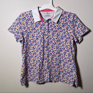 TALBOTS short sleeves floral print polos size L